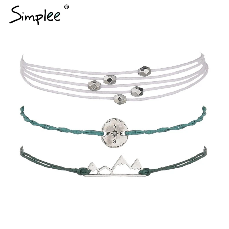 Женский многоуровневый браслет ремешок Simplee Дамские аксессуары в винтажном