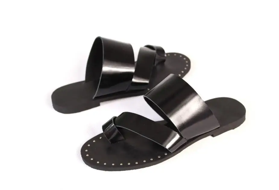 Сандалии гладиаторы ручной работы модные туфли из натуральной воловьей кожи без