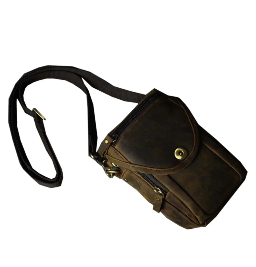 Для мужчин Винтаж Crazy Horse Натуральная кожа пакет Фанни Талии Сумка Crossbody | Багаж и