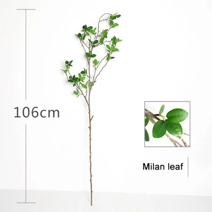 Milan leaf Оливковое Холли, Вишня Чили, Милан, мятный кленовый лист Чили, искусственное пластиковое растение для свадьбы, украшение для йоги на весну - Цвет: Milan leaf