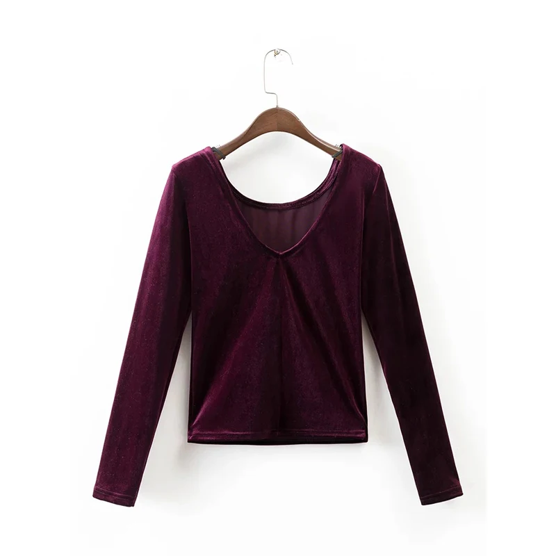 Buenos Ninos элегантные велюровые футболки винно красного цвета пикантные черные