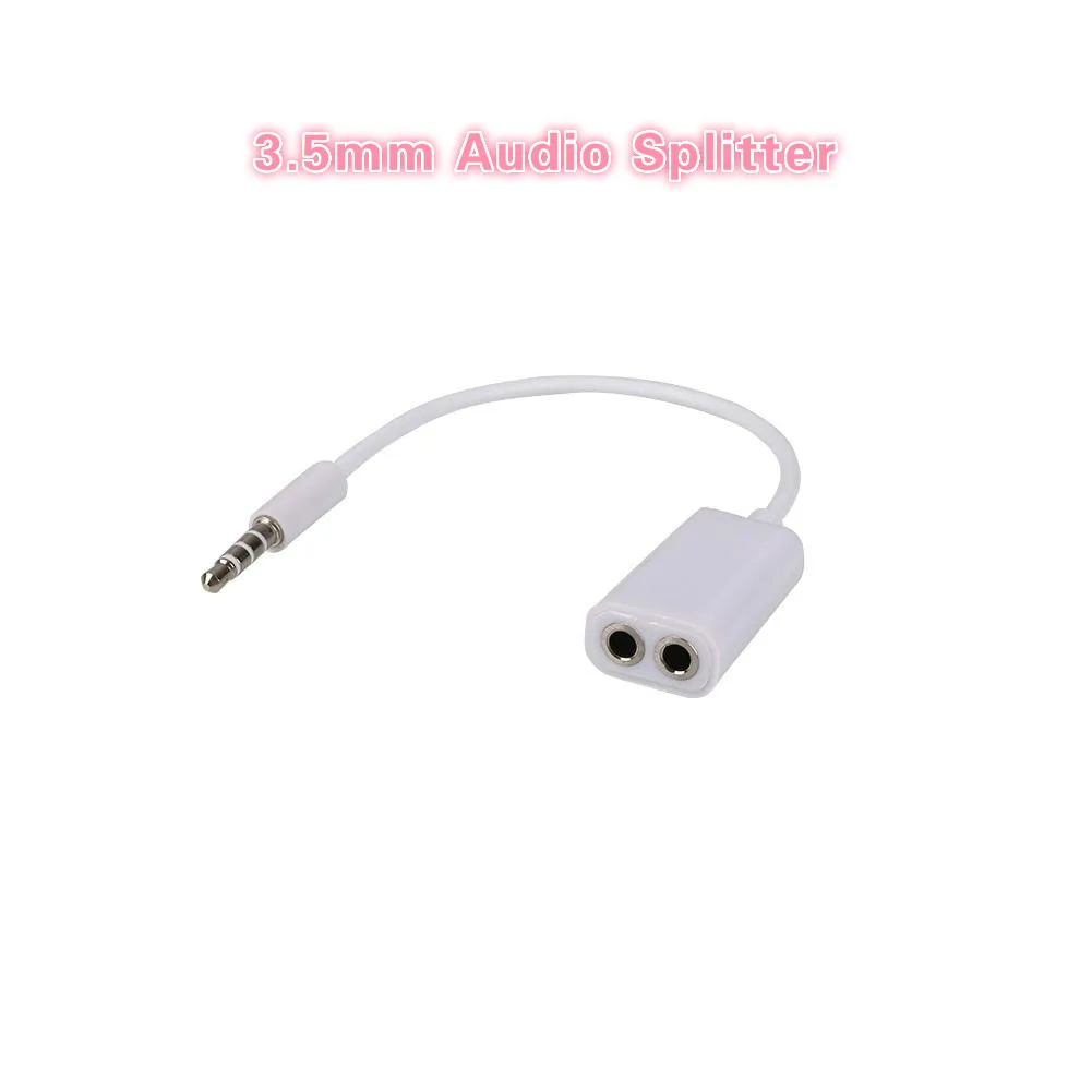 3 5 мм Универсальный аудио кабель белый двойной наушник с разветвителем адаптер