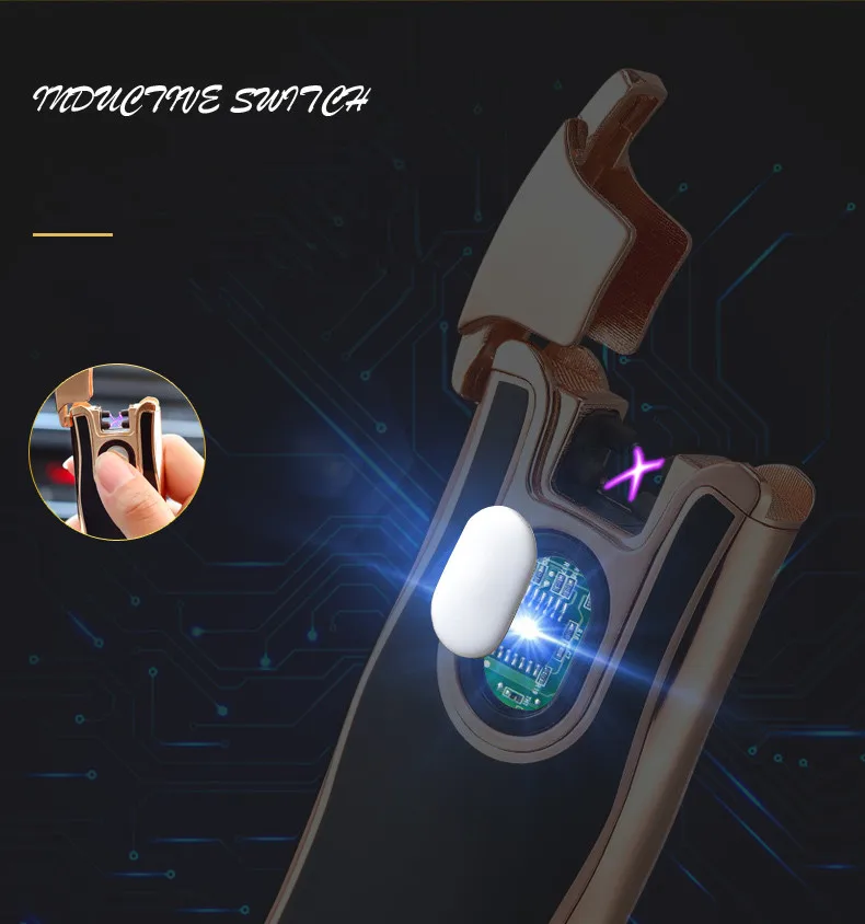 Новая USB электрическая двойная дуговая металлическая зажигалка перезаряжаемая плазменная зажигалка с сенсорным зондированием импульсный крест гром Ligthers