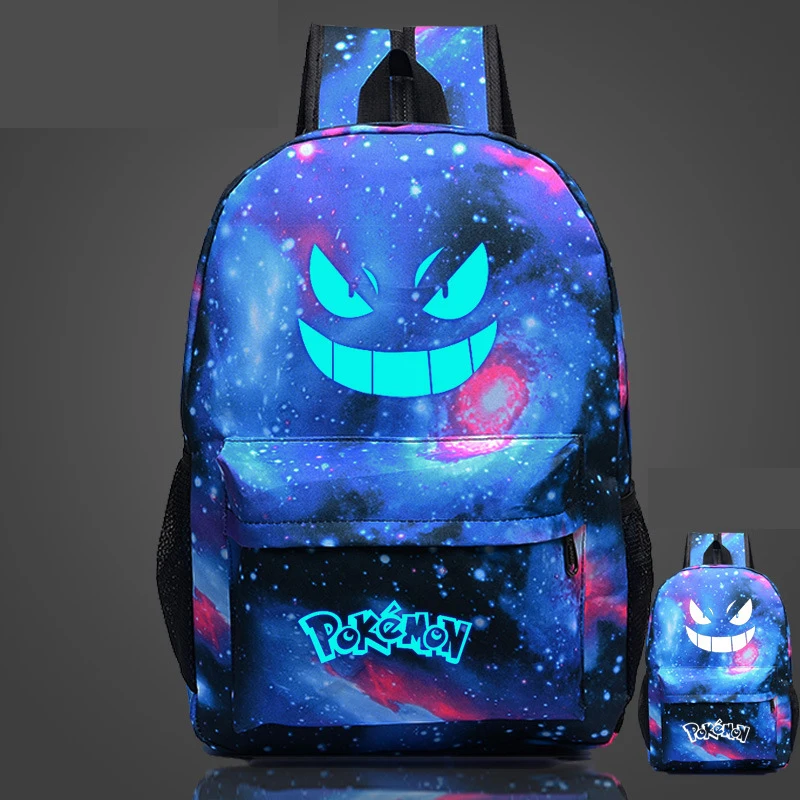 Светящаяся сумка с покемонами Ghost Pokemon Pie Pokemon Go Рюкзак - Цвет: star blue