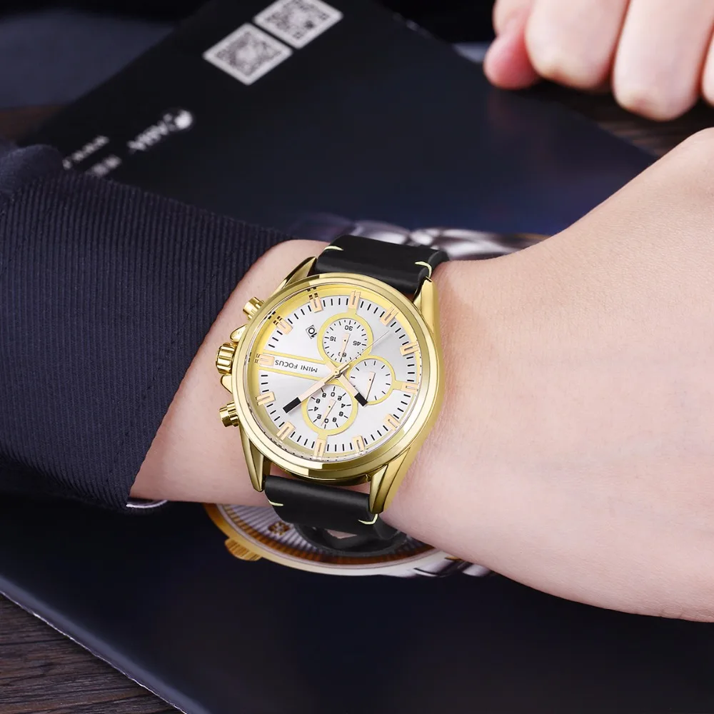 MINIFOCUS большой циферблат Для мужчин s часы лучший бренд класса люкс спортивные