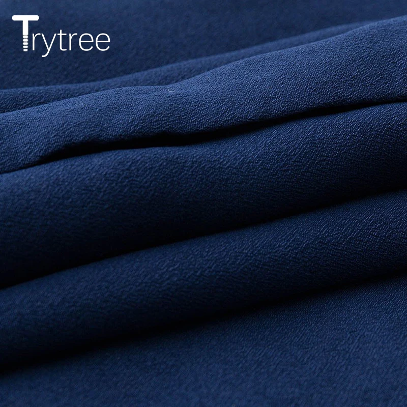Trytree Summer Autumn Top Women Blouse Casual Shirt Solid Polyester O-Neck Tops Hollow Out Sleeves clothes Office Lady Shirts |