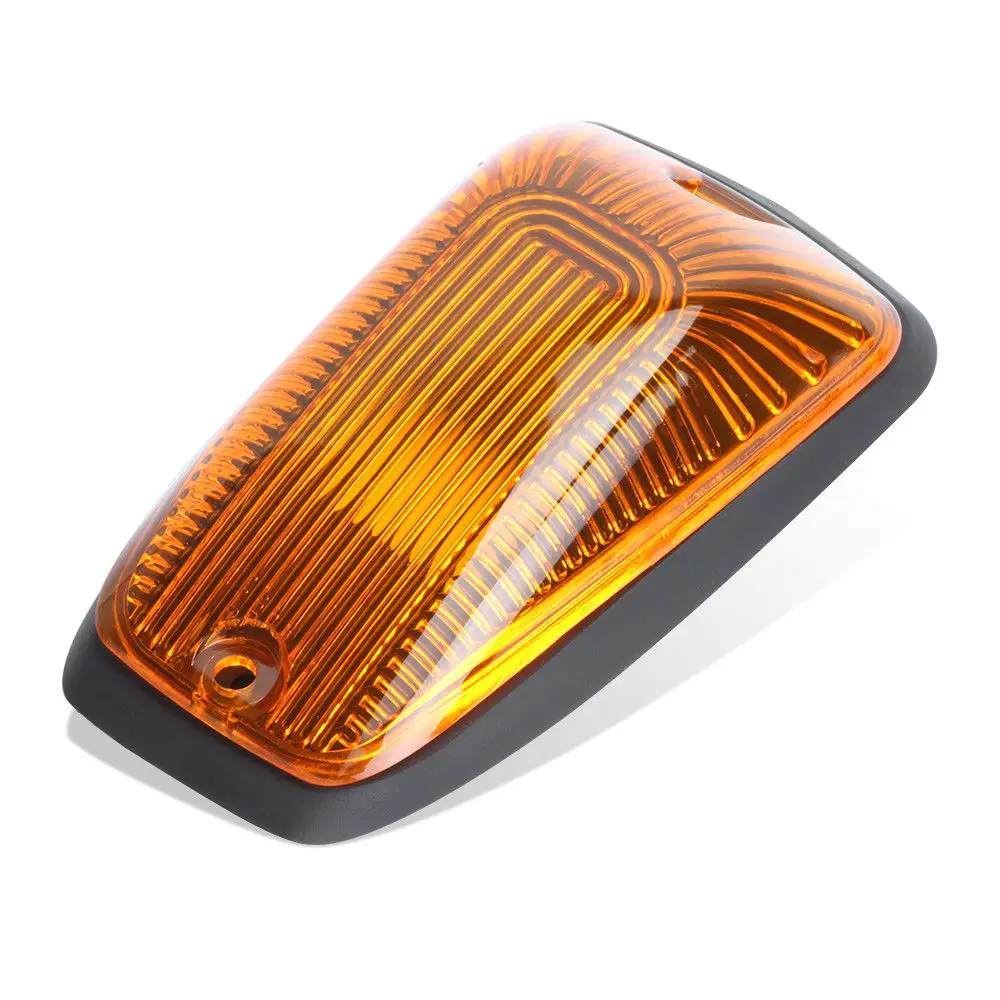 

KEYECU 5pcs Cab Roof Running Marker light Amber Cover For 1988-2002 Chevy GMC Direct Replacement for fast feet or curved roofs