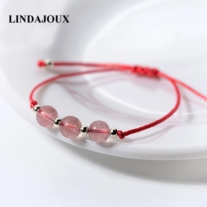 AMOURJOUX бусины из стерлингового серебра 925 красная цепочка одна три хрустальные