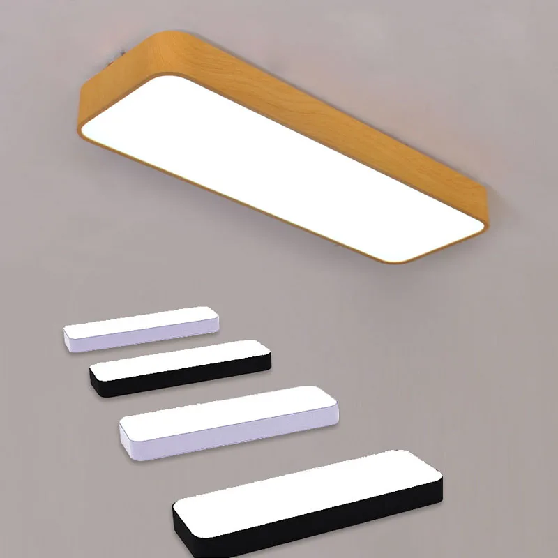 Прямоугольный потолочный светильник s деревянный цвет (лакированный)