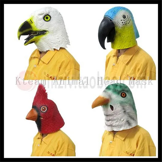 2017 Маскарад голубь маски Орел маска латексное животное костюм Хэллоуина попугай