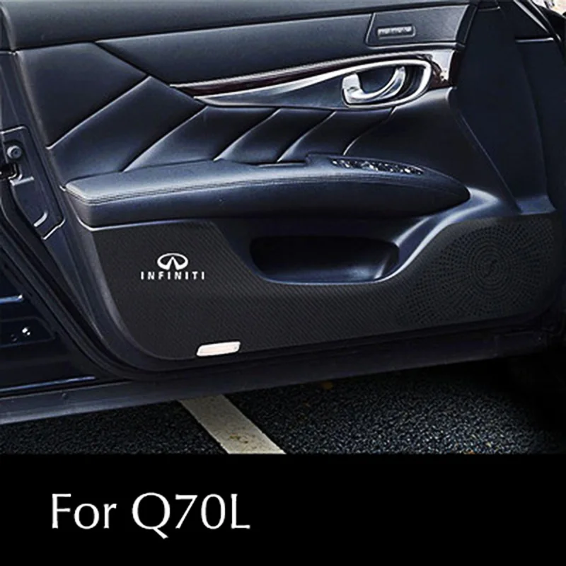 For Q70L Auker двери анти-грязный Anti-kick коврик для подушки Стикеры декоративный украшения для Infiniti Q50 Q70L QX50 стайлинга автомобилей 4 шт./компл - Название цвета: For Q70L