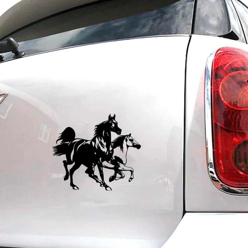 21*18 3 см наклейки на автомобиль с двумя бегущими лошадьми мультяшная наклейка