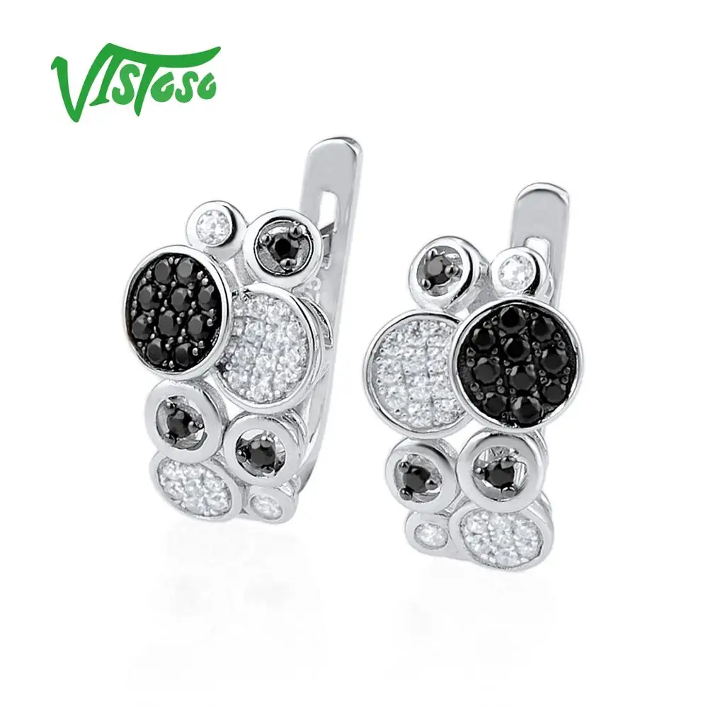 VISTOSO 925 пробы серебряная шпилька серьги ювелирные изделия для Для женщин круглый
