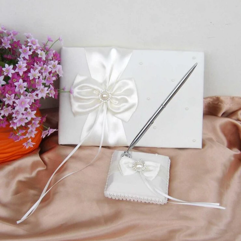 4 шт./компл. (Гостевая книга + корзина для цветов держатель ручек подушка с кольцом)