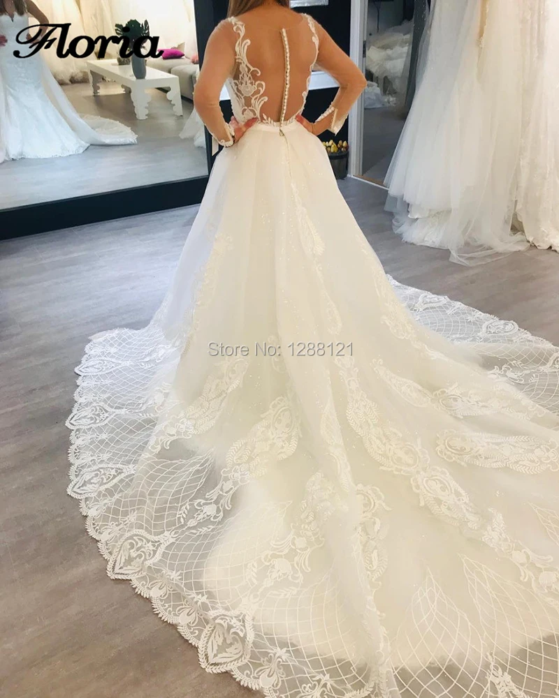 Высокое качество Дубай Русалка Кружева Свадебные платья Съемная юбка Vestido De Noiva Арабский мусульманский aibbye свадебное платье невесты длинное