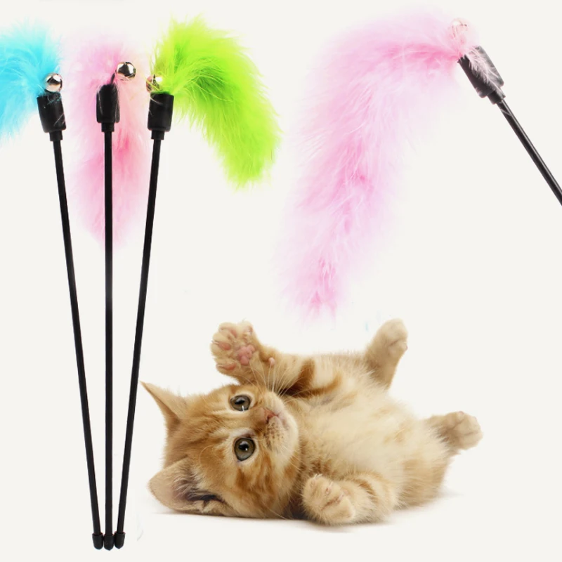 Random color 1 шт. забавный кот пластиковая игрушка для домашних животных кошка игрушка для кошек питомец яркая шерсть индейки высокое качество плюшевый колокольчик - Цвет: Random color