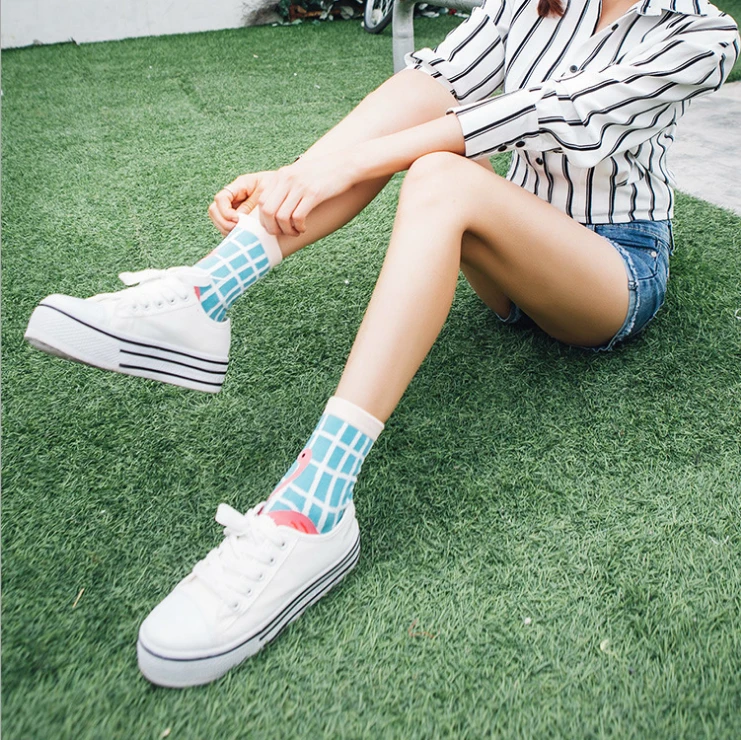 1 пара лидер продаж женские осенне зимние милые модные брендовые хлопковые носки