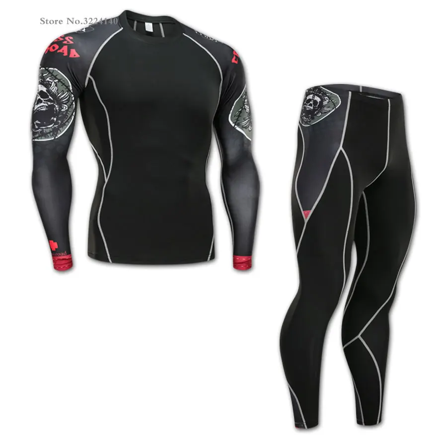 Мужская футболка с длинным рукавом Рашгард для MMA kit термобелье компрессионная