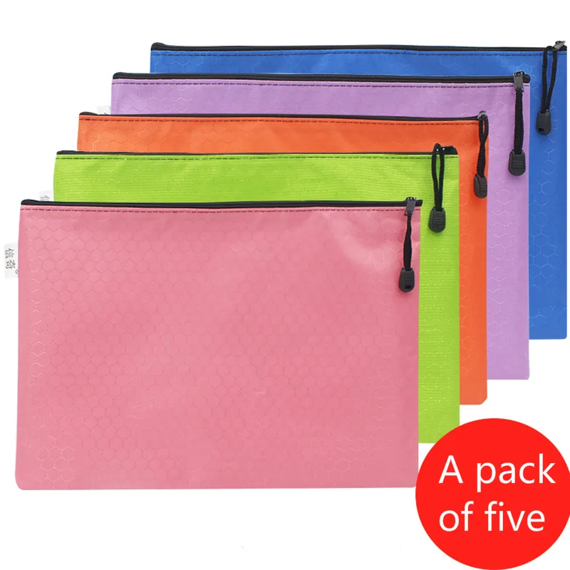 Папка для документов на молнии А4 портфель учебы из водонепроницаемой ткани |