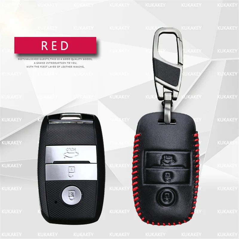 Red Чехол для ключей автомобиля для KIA Rio 3 4 Ceed Cerato Sportage Soul Picanto Cerato K3 K5 K2 кожаный чехол для ключей стильный - Название цвета: Red