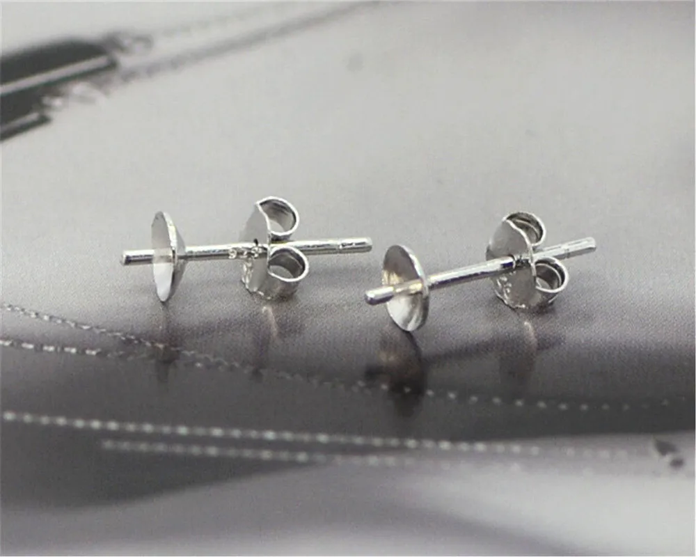 100 шт. серебряные серьги гвоздики с заглушкой сзади|jewelry findings|earring stud poststud earring post |