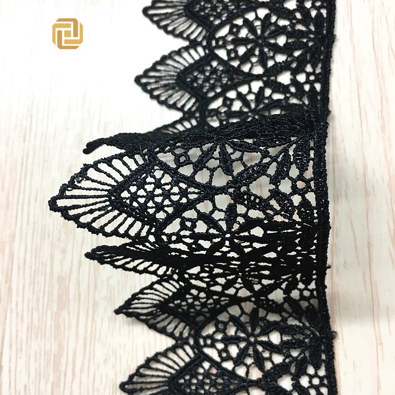Черные водорастворимые кружевные аксессуары для одежды кружевная Сексуальная