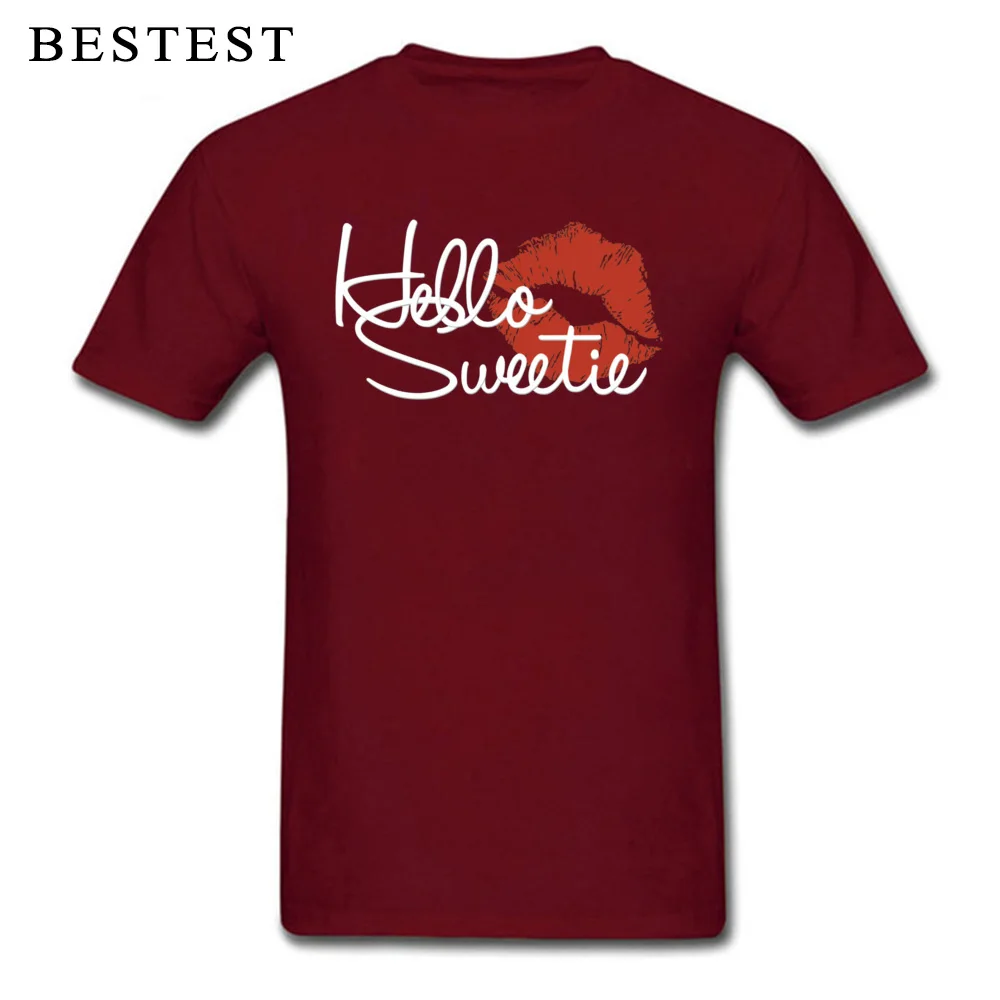 Мужская футболка с надписью Hello Sweet синяя в стиле хип хоп гордыня рокабилли рок н