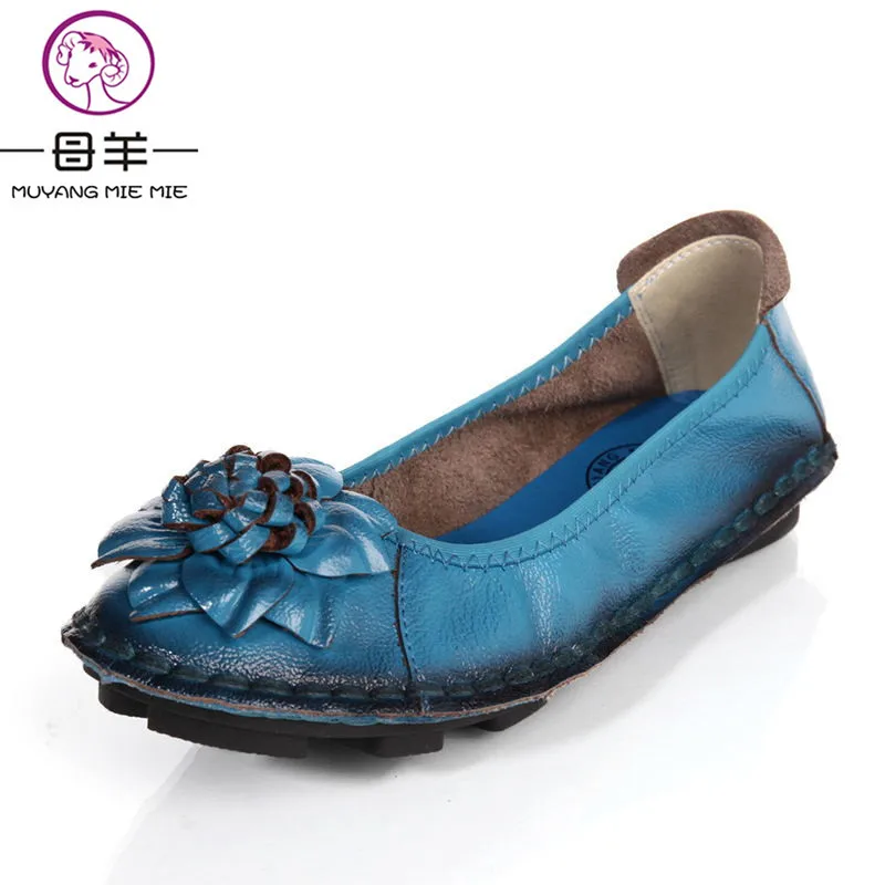 Женские лоферы из натуральной кожи на плоской подошве новинка 2017 года модная