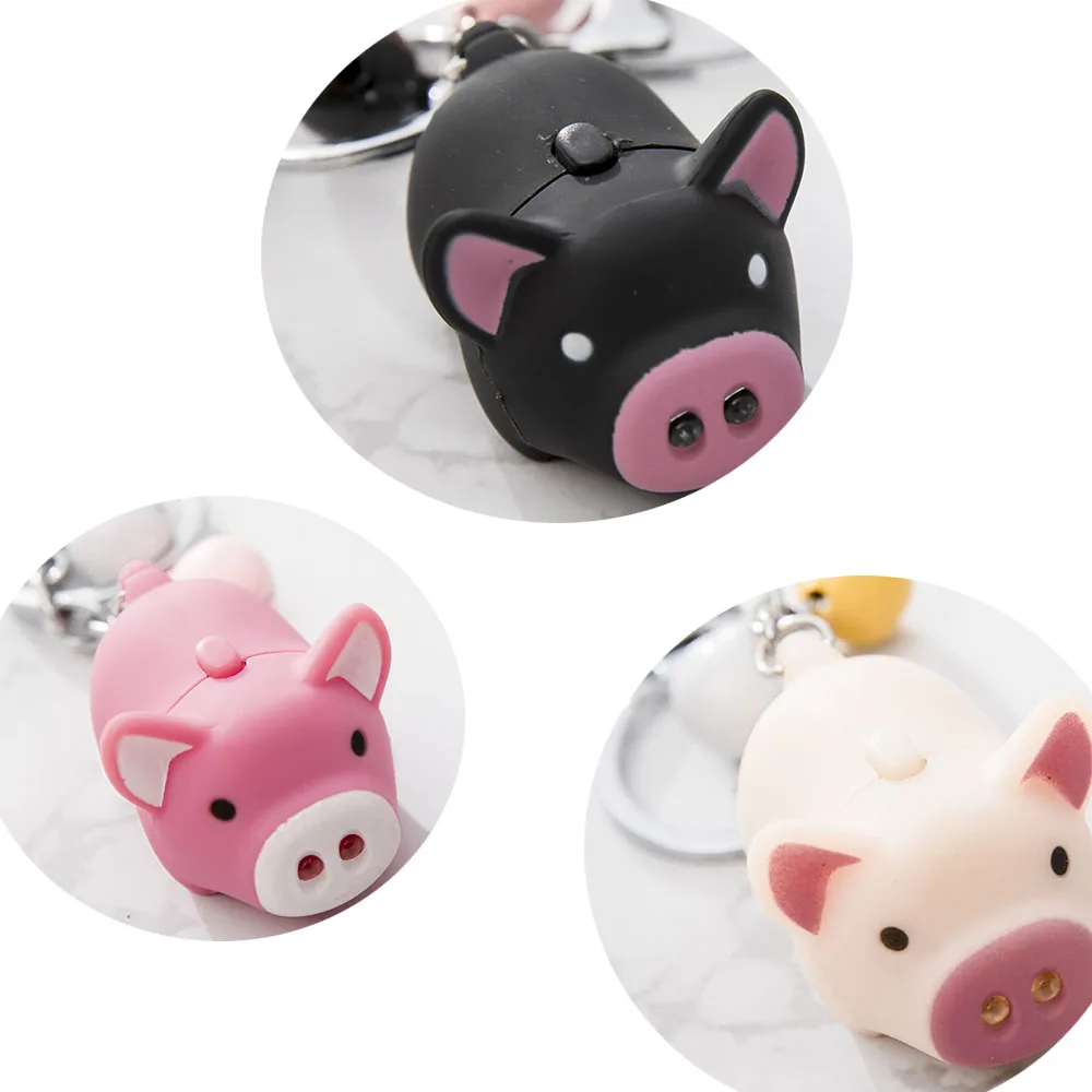 Милый Свинья светодиодный фонарик звуковые кольца антистресс светящиеся