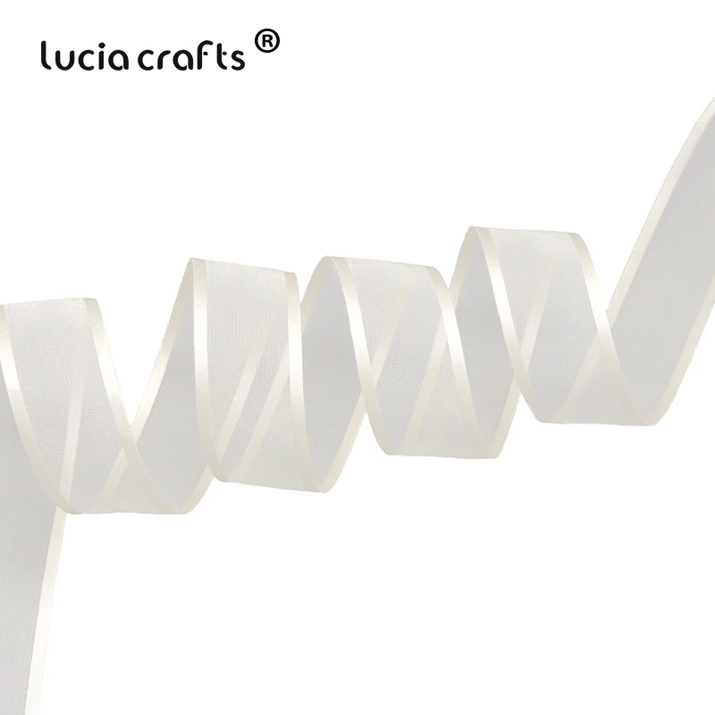 C4 Beige Lucia crafts 10 ярдов/10/15/25 мм ленты из органзы, украшение для свадьбы, дома Декор DIY Швейные подарочная упаковка ручной работы аксессуары P0431 - Цвет: C4 Beige