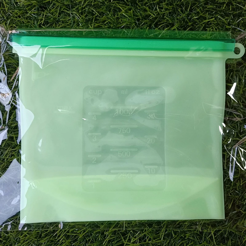 1000 мл силиконовый мешочек для еды Ziplock Reusabl Герметичный вакуумный упаковщик для холодильника для хранения фруктов, мяса, молока, кухонные принадлежности