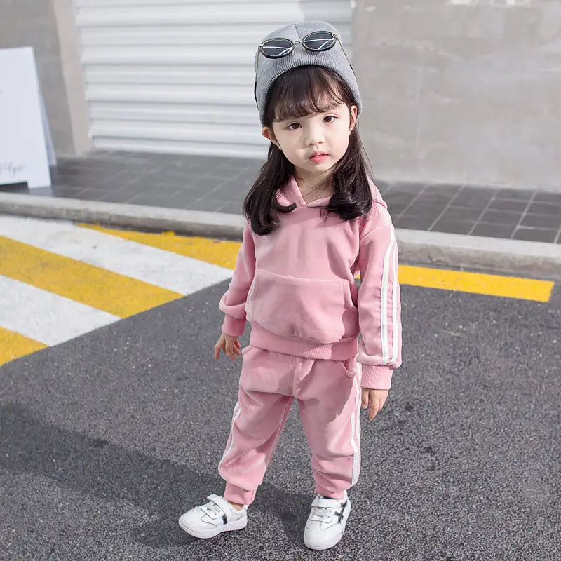 Комплекты для девочек весенне-Осенняя детская одежда повседневные пальто + штаны