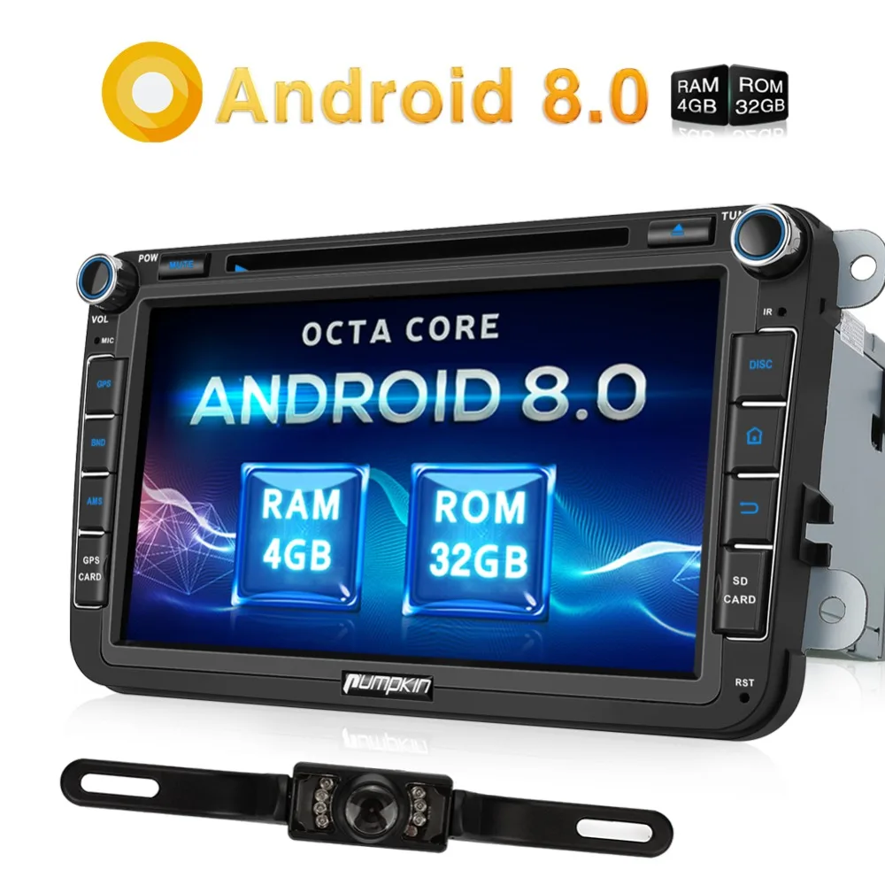Pumpkin 4G RAM 32G ROM 2 Din 8 ''Android 0 автомобильный dvd плеер GPS навигация для VW/Skoda/Seat/Golf Car Radio