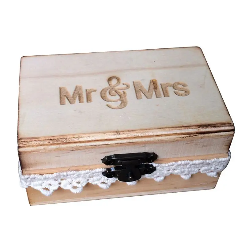 Mr and Mrs Ring Box деревенская коробка для изготовления свадебных колец деревянная
