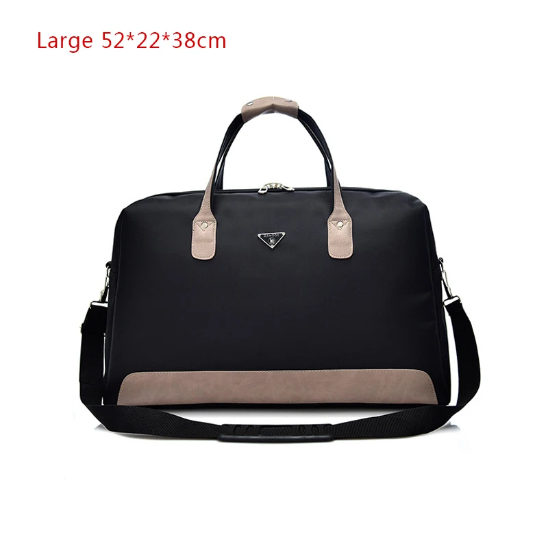 Large Black Wobag, Лоскутная Кожа, мужские дорожные сумки для путешествий, водонепроницаемые, Оксфорд, Женская дорожная сумка, Большая вместительная сумка для багажа, сумка на плечо - Цвет: Large Black