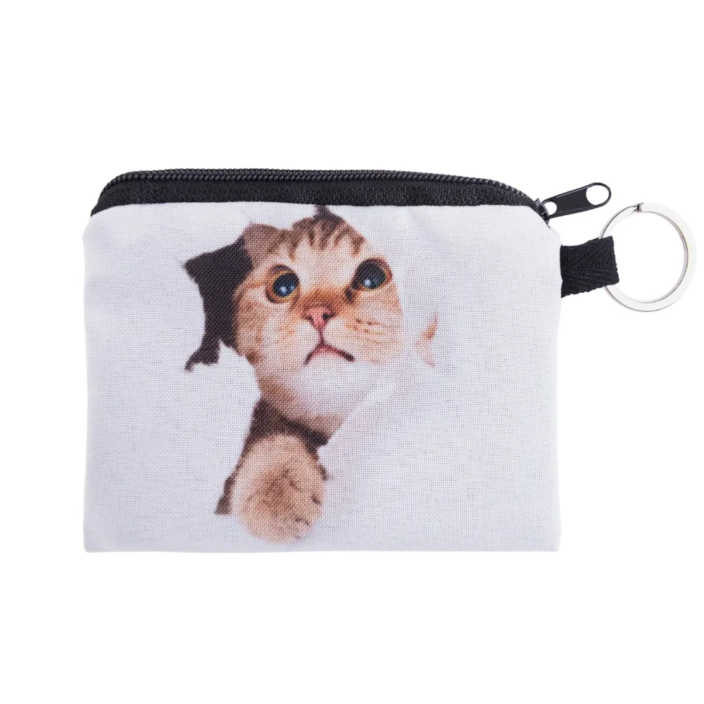 Galaxy Cat мини квадратный брендовый Кошелек для монет кошелек с животным принтом женский кошелек держатель милый маленький мешок на молнии модные женские ключи сумки