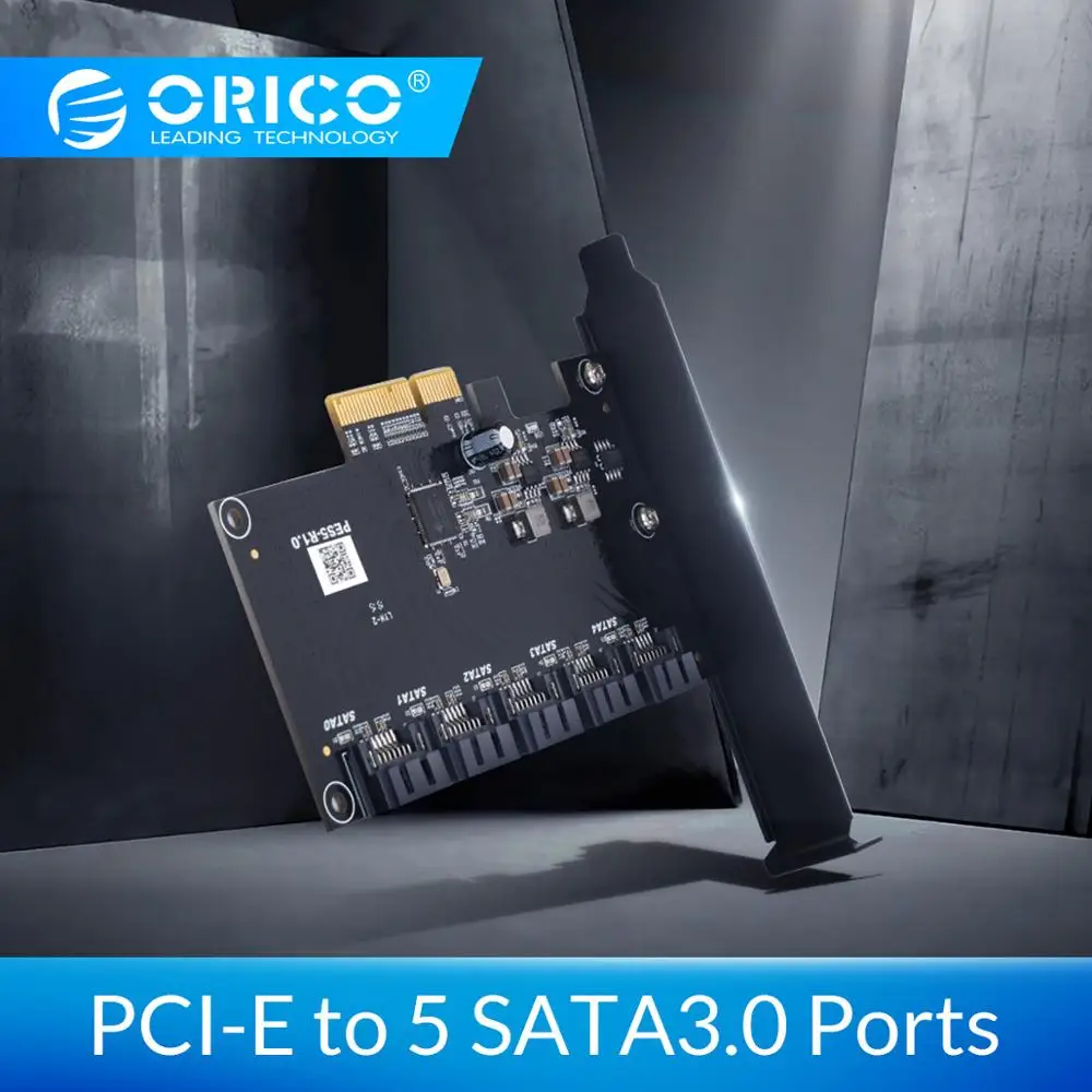 ORICO PCI-E на 5 портов SATA3.0 Плата расширения PCI-E X4 слот Поддержка 6 Гбит/с PCI-E на SATA адаптер концентратор