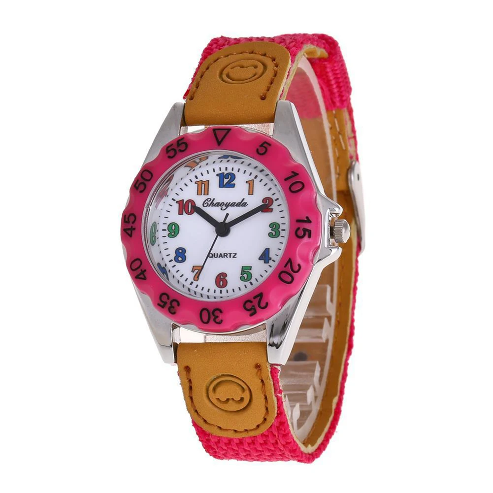 

Cute Cartoon Children Kids Round Dial Canvas Strap Analog Quartz Wrist Watch New Hot