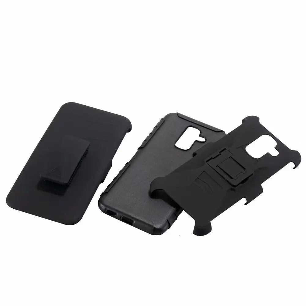 Ударопрочный жесткий чехол с подставкой и зажимом для ремня Samsung Galaxy A6 2018/A6 PLUS