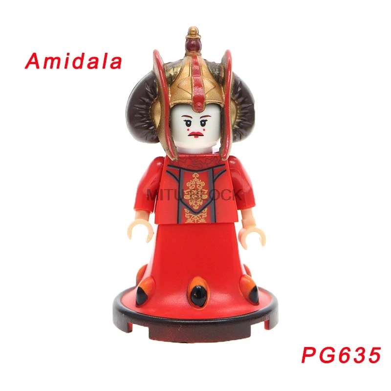 pg635 Фигурки из Звездных Войн Leia Luke Jabba queen Padme Amidala C3Po Starwars Yoda Han Solo строительные блоки кирпичная игрушка - Цвет: pg635