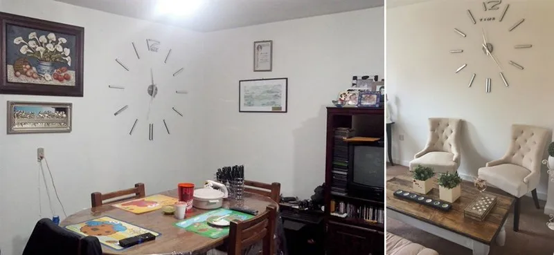 Классические 3d большие размеры домашний декор кварцевые diy настенные часы для гостиной металлические акриловые зеркальные большие настенные часы