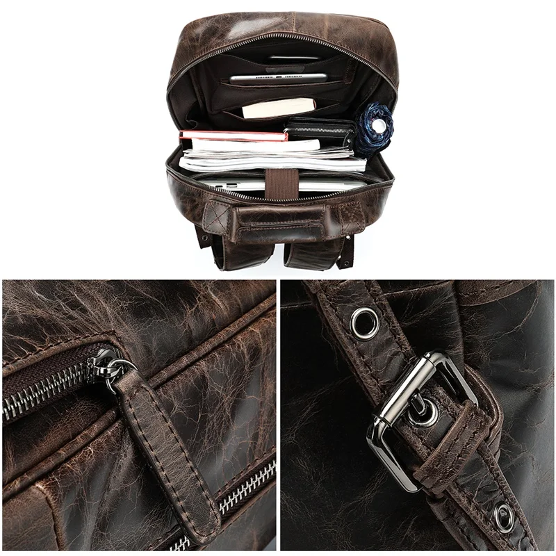 Рюкзак WESTAL мужской из натуральной кожи ранец для ноутбука школьный портфель