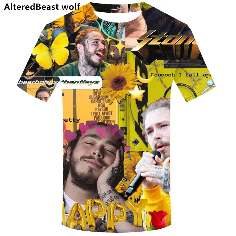 Мужская летняя модная футболка 3D Post Malone, дизайнерские рубашки, модные музыкальные футболки, футболки с принтом в стиле панк, мужские футболки с коротким рукавом - Цвет: DMY655