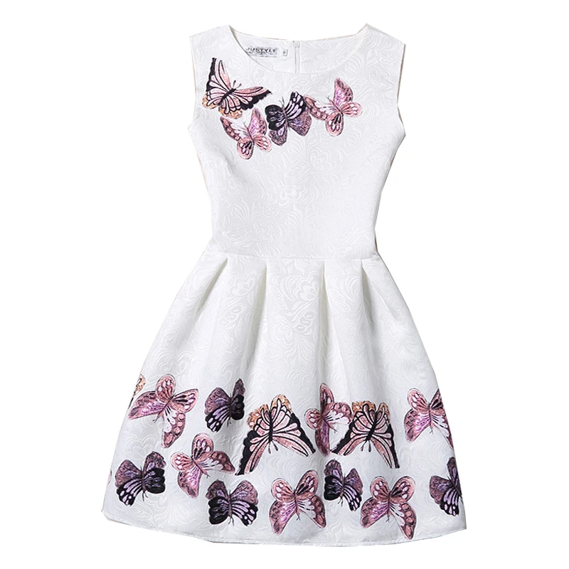

Elegant Teens Girls Dresses Art Bow Butterfly Sleeveless Dress for Girls Birthday Vestidos Flower Children Dresses Kids Clothes