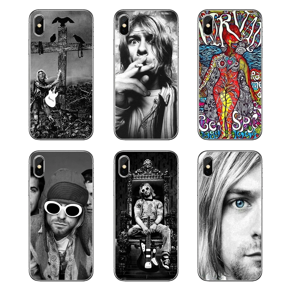 Silicone Skin Cover For iPod Touch iPhone 4 4S 5 5S 5C SE 6 6S 7 8 X XR XS Plus MAX Nirvana Smiley Face Logo Pop Music Rock Band |
