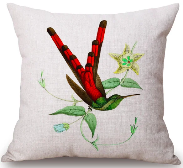 Hummingbird Наволочка на шею с цветком льняная кровать диване подушка украшение для