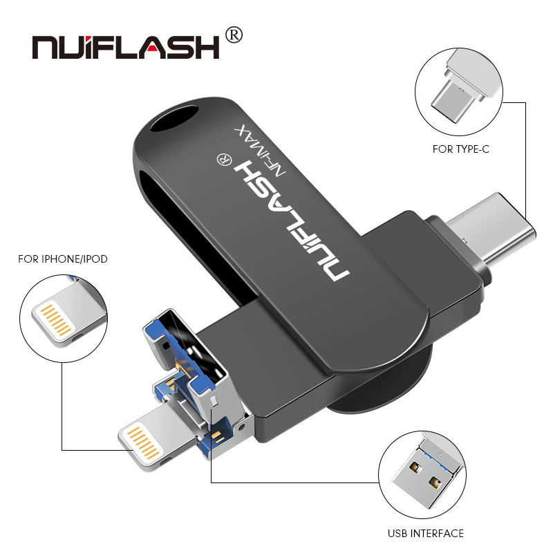 Высокоскоростной USB флеш-накопитель 32 ГБ 16 ГБ, карта памяти 128 ГБ, u-диск 64 ГБ, флеш-накопитель 8 ГБ, usb-накопитель 2 в 1 для iphone/ipad, флешка OTG