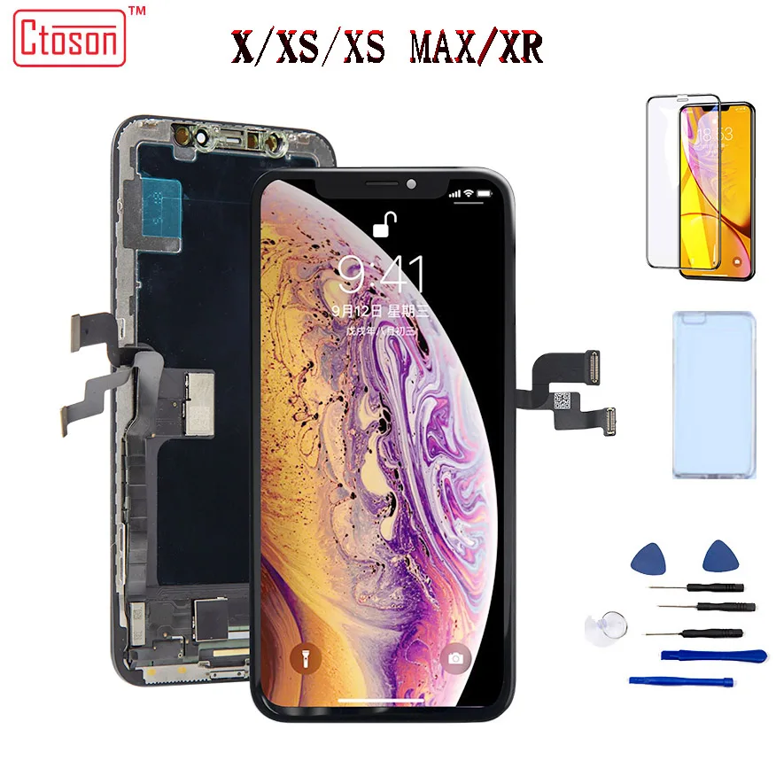 ЖК дисплей AMOLED для iPhone X XS Max XR сенсорный экран с дигитайзером запасные части в