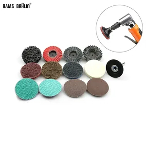 Набор шлифовальных дисков в ассортименте, 12 шт., 2 дюйма + держатель для дрели 6 мм, для удаления заусенцев и полировки металла
