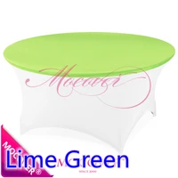 lime green color wedding spandex table cloth lycra top cover for round tables decoration decor hotel banquet party wholesale